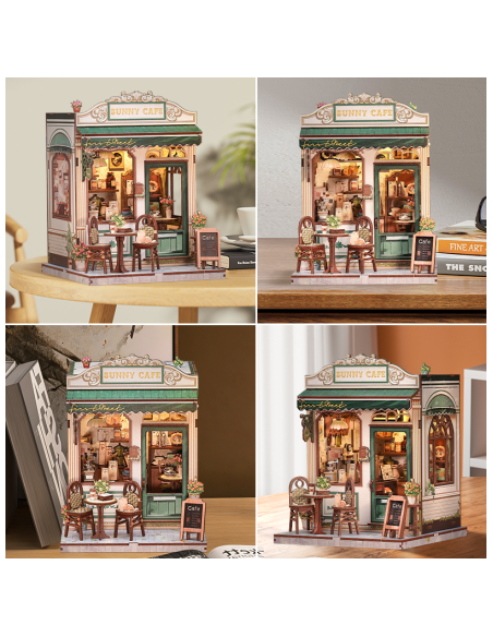 Miniature House Cafetería "Sunny Cafe" con 233 piezas.
