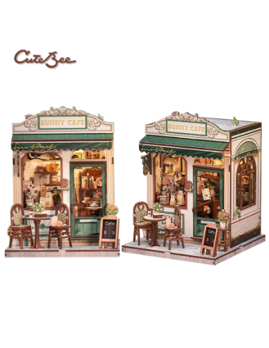 Miniature House Cafetería "Sunny Cafe" con 233 piezas.