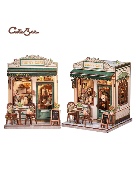 Miniature House Cafetería "Sunny Cafe" con 233 piezas.