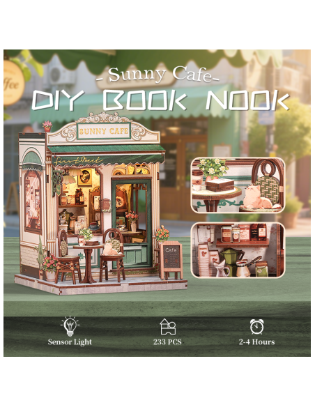 Miniature House Cafetería "Sunny Cafe" con 233 piezas.