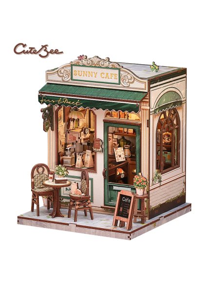 Miniature House Cafetería "Sunny Cafe" con 233 piezas.