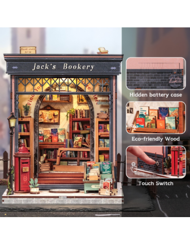 Book Nook Librería "Jack's Bookery" con 330 piezas.