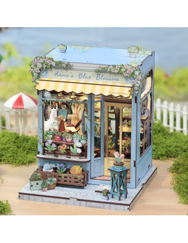 Miniature House Florístería "Anna's Blue Blossom" con 255 piezas.