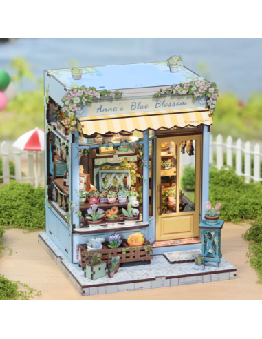 Miniature House Florístería "Anna's Blue Blossom" con 255 piezas.