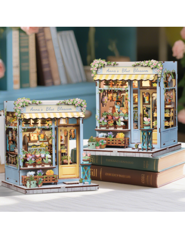 Miniature House Florístería "Anna's Blue Blossom" con 255 piezas.