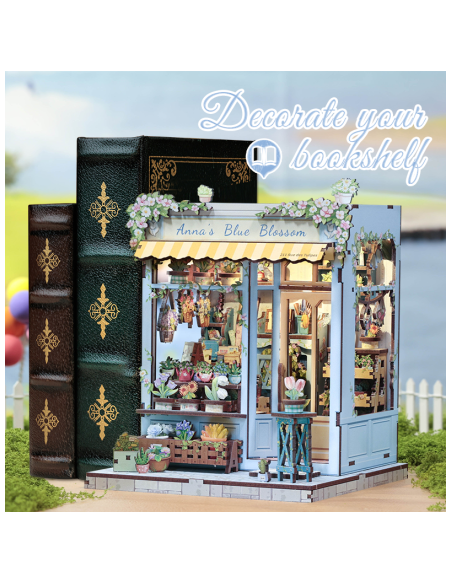 Miniature House Florístería "Anna's Blue Blossom" con 255 piezas.