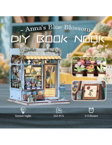 Miniature House Florístería "Anna's Blue Blossom" con 255 piezas.