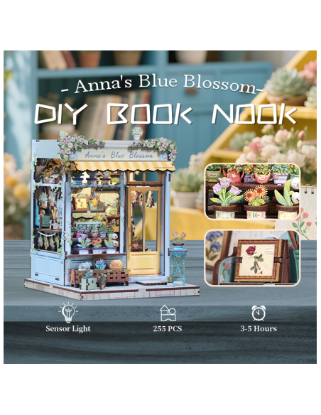 Miniature House Florístería "Anna's Blue Blossom" con 255 piezas.
