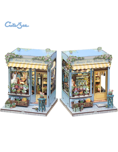Miniature House Florístería "Anna's Blue Blossom" con 255 piezas.