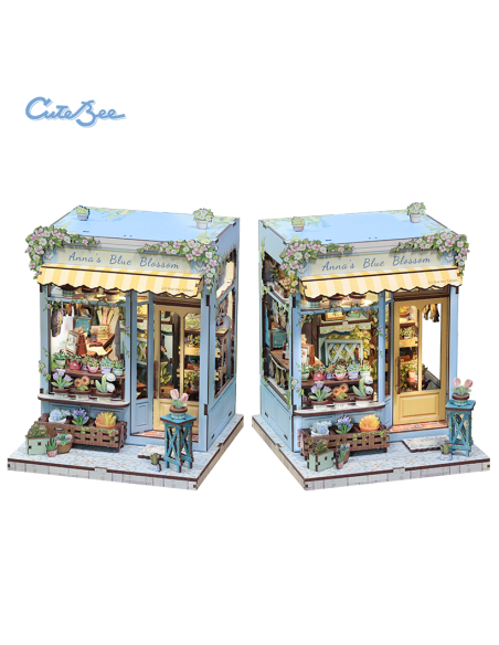 Miniature House Florístería "Anna's Blue Blossom" con 255 piezas.