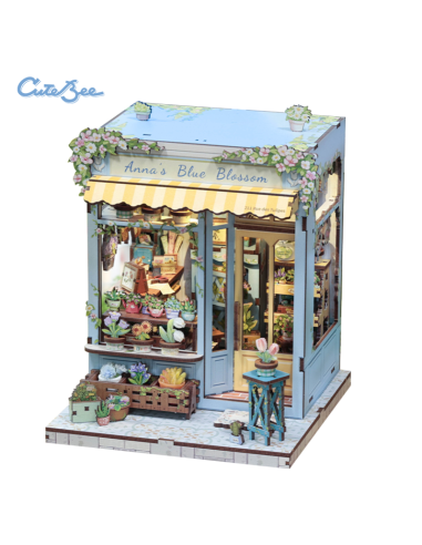 Miniature House Florístería "Anna's Blue Blossom" con 255 piezas.