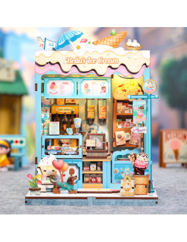 Cutebee Miniature House Bella's Ice Cream con 225 piezas