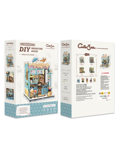 Cutebee Miniature House Bella's Ice Cream con 225 piezas