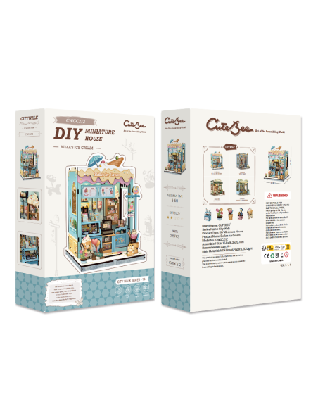 Cutebee Miniature House Bella's Ice Cream con 225 piezas