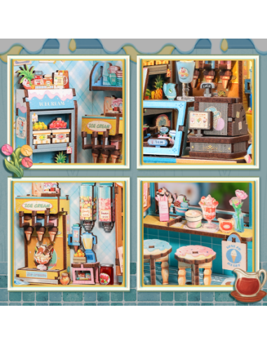 Cutebee Miniature House Bella's Ice Cream con 225 piezas