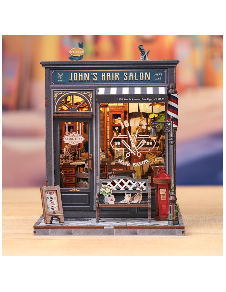 Miniature House Barbería "John's Hair Salon" con 210 piezas.