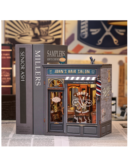 Miniature House Barbería "John's Hair Salon" con 210 piezas.