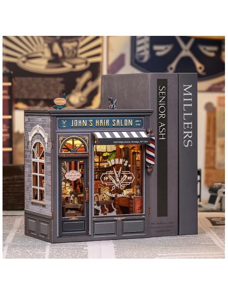 Miniature House Barbería "John's Hair Salon" con 210 piezas.