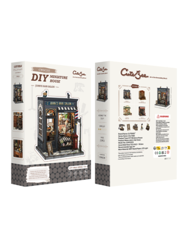 Miniature House Barbería "John's Hair Salon" con 210 piezas.