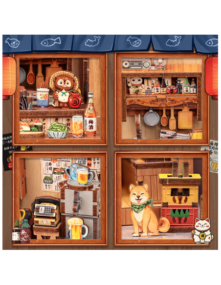 Cutebee Miniature House Choshi no Shitamachi con 218 piezas