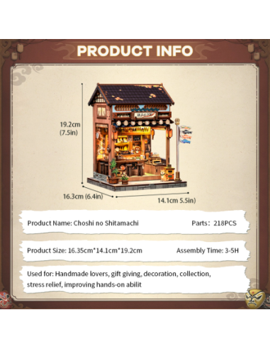 Cutebee Miniature House Choshi no Shitamachi con 218 piezas