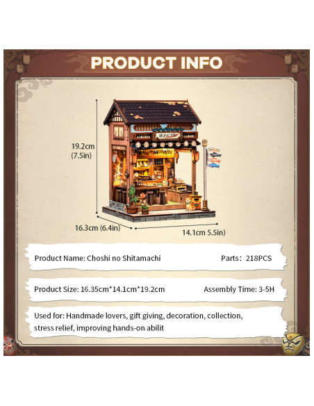 Cutebee Miniature House Choshi no Shitamachi con 218 piezas