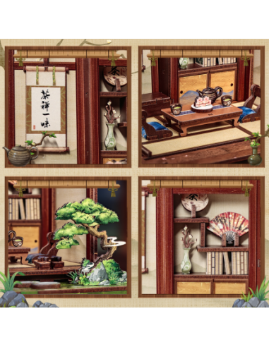 Cutebee Miniature House Kirishima Cha-an con 145 piezas