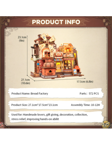 Cutebee Miniature House Bread Factory con 572 piezas