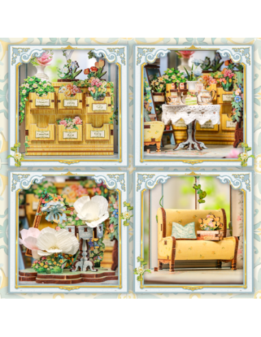Cutebee Miniature House Windsor Flower House con 235 piezas