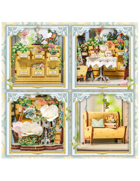 Cutebee Miniature House Windsor Flower House con 235 piezas
