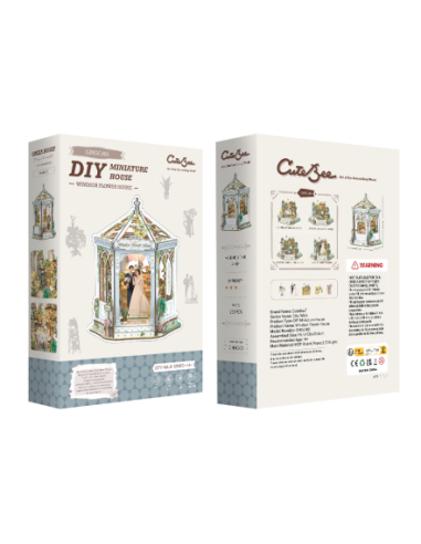 Cutebee Miniature House Windsor Flower House con 235 piezas