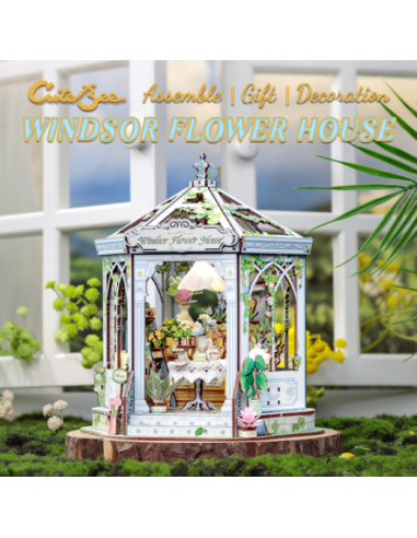 Cutebee Miniature House Windsor Flower House con 235 piezas