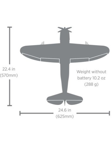 E-flite Micro P-47 Thunderbolt 625mm BNF Basic with AS3X+ and SAFE Select