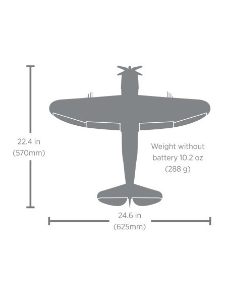 E-flite Micro P-47 Thunderbolt 625mm BNF Basic with AS3X+ and SAFE Select