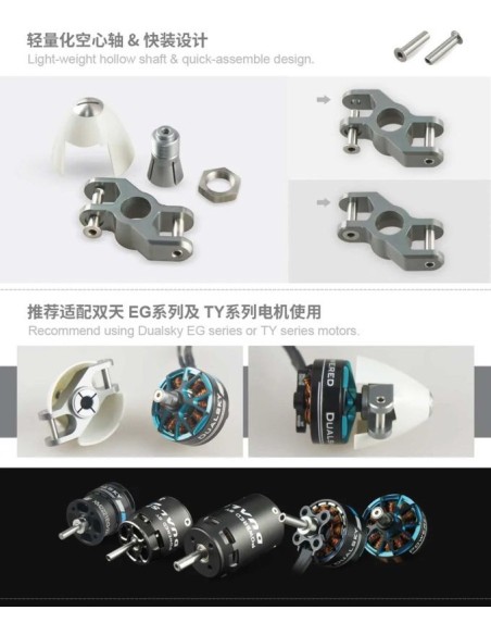 Cono DUALSKY tipo Z de ø 38 mm, eje del motor de 3,175 mm para hélices plegables FPS_38Z.32