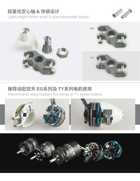 CONO DUALSKY tipo Z de ø 30 mm, eje del motor de 4,0 mm para hélices plegables FPS_30Z.4