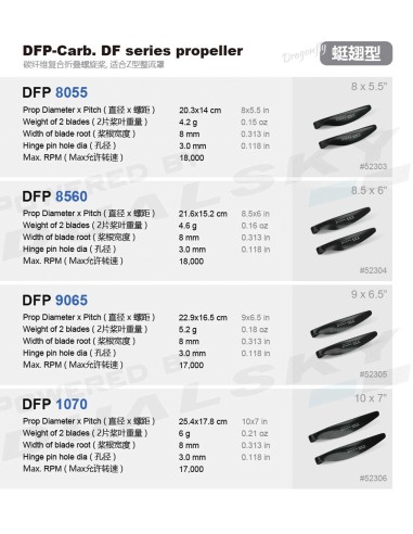 Hélice plegable Dualsky DFP 8560 de 8,5 x 6,0 pies, tipo "Dragonfly", 1 par