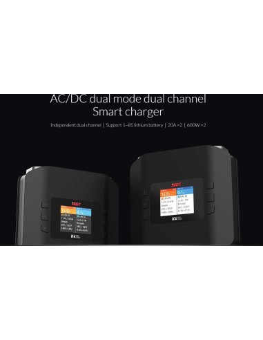 Cargador inteligente ISDT K4 AC/DC 1-8S / 2x 20A 2x 600W
